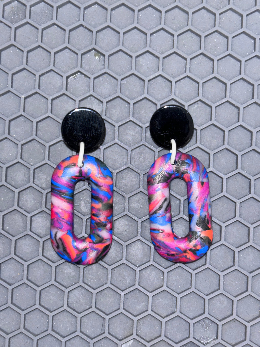 Pendientes Abstractos Multicolor - Arcilla Polimérica