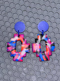 Pendientes de Cruz Multicolor - Arcilla Polimérica