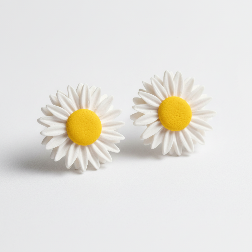 Pendientes de margaritas - detalle